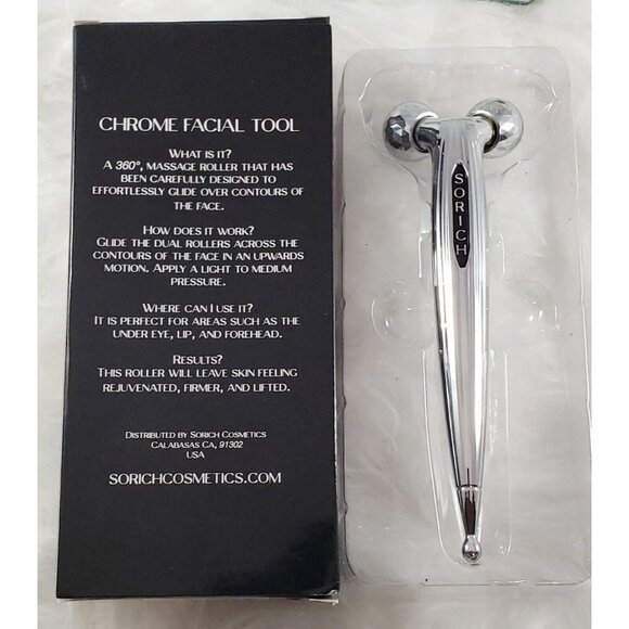 🆕️🆑️ Sorich Chrome Facial Tool  360° Dual Roller for Contours & Lifting - Picture 2 of 7
